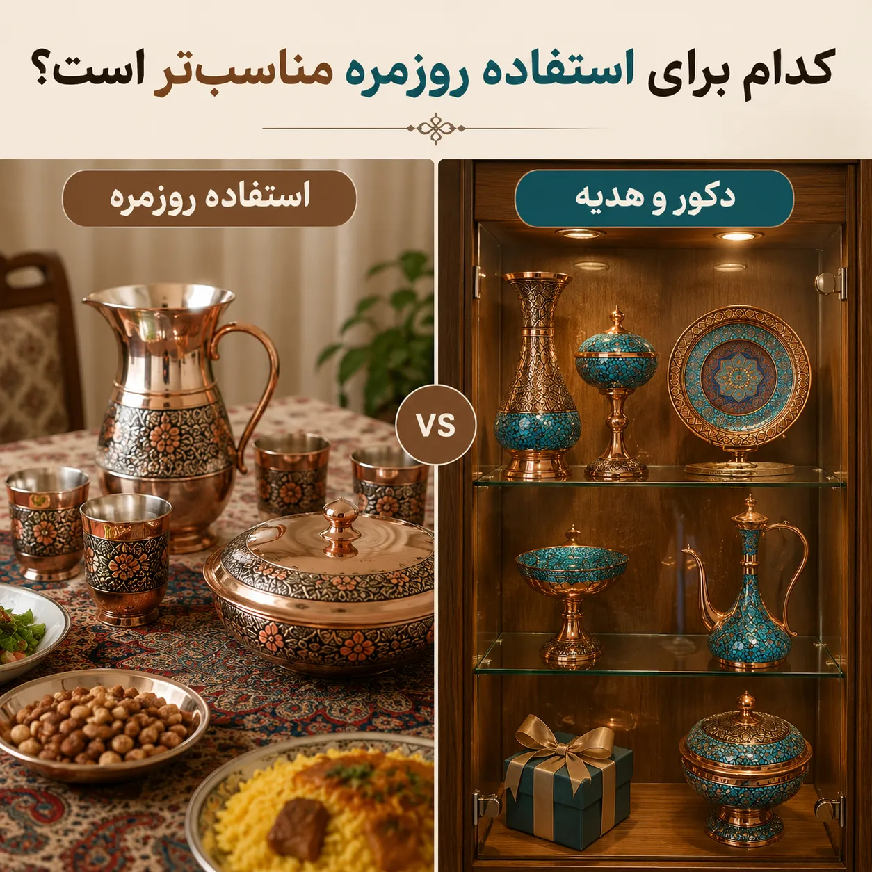 تفاوت ظروف مسی زنجان و اصفهان