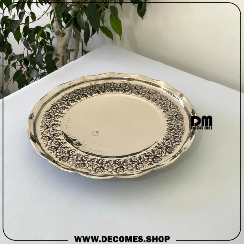 شیرینی خوری مسی کروم3 پایه(مدل گلبرگ/کد1002)