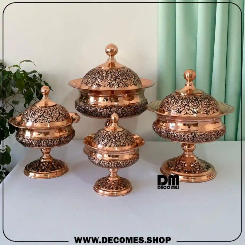 سرویس پذیرایی مسی نانو (مدل گل رز پایه دار/برند سویل)