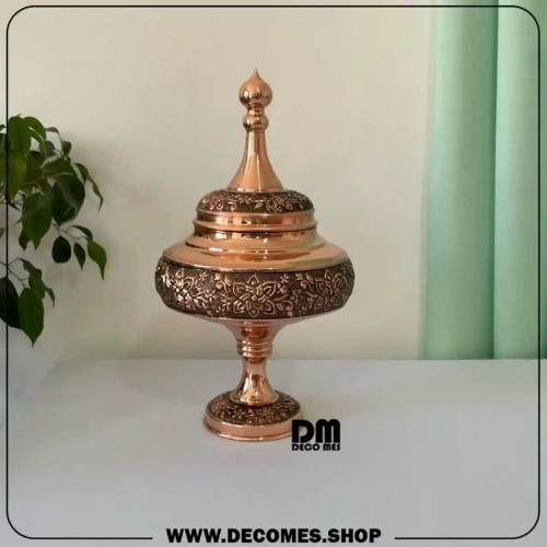 شکلات خوری مسی درب دار(مدل سفینه ای/برند فضلی/کد2061)