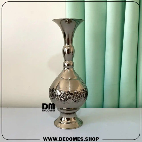 گلدان مسی کروم(مدل گلبرگ/کد1926)