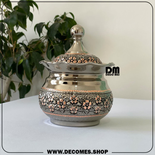جدیدترین قندان مسی کروم الماستراش(مدل گل سرخ/کد1766)